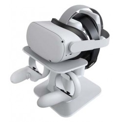 KIWI design VR Stand Compatible with Quest/Quest 2/Rift/Rift S/GO/HTC Vive/Vive Pro/Valve Index VR Headset and Touch Controllers, White